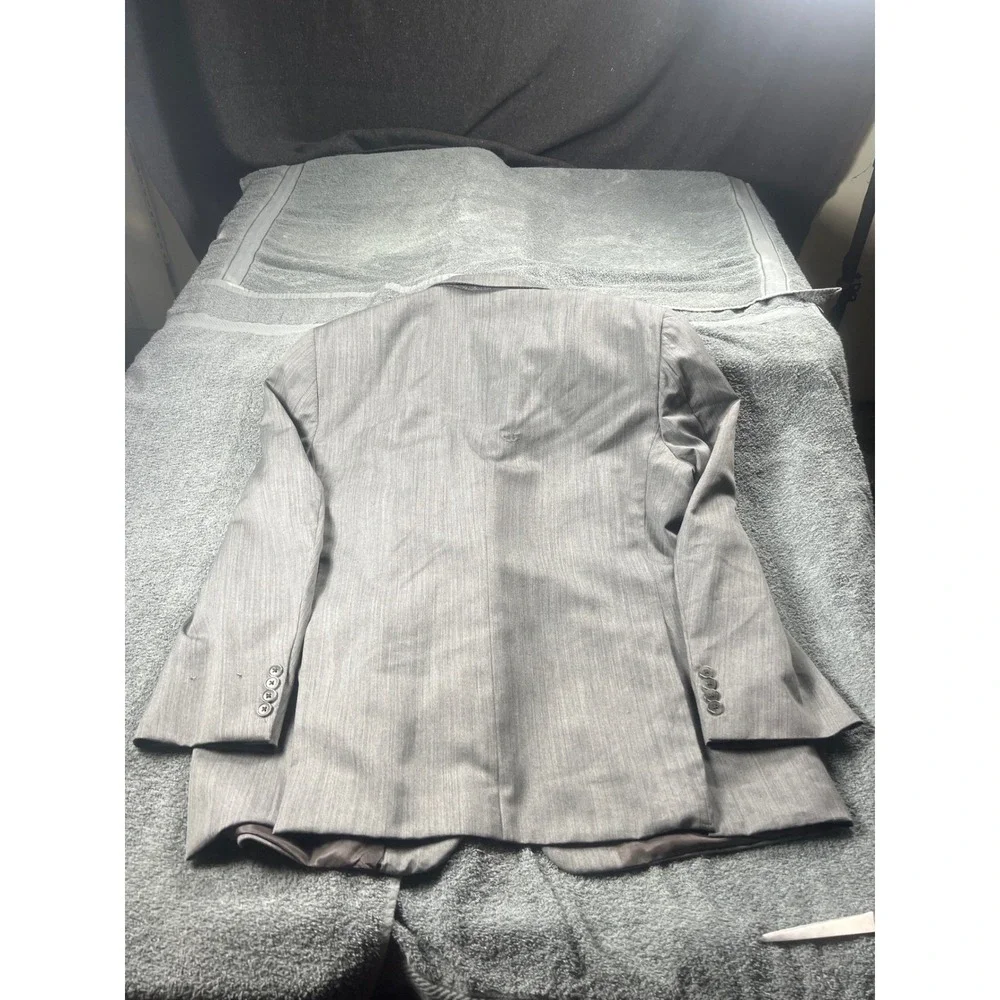 Joseph‎ Abboud Mens 44R 38W Gray Pinstripe Wool Blend Blazer Suit Jacket